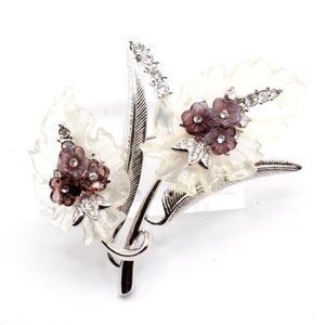 Nolan Miller Signed Designer Purple Flower Bouquet Brooch